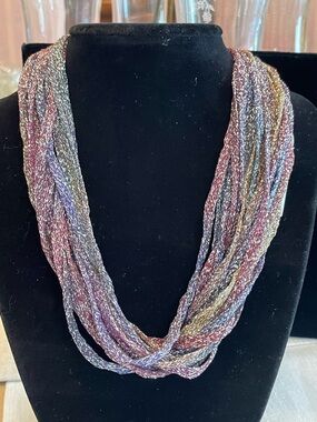 Multistrand Iridescent Pastel Necklace -